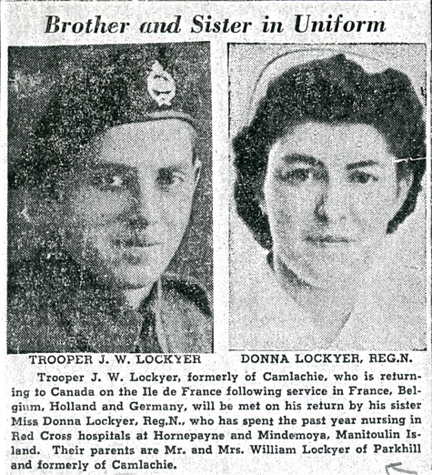 A Newspaper article, "Brother and Sister in Uniform", link.