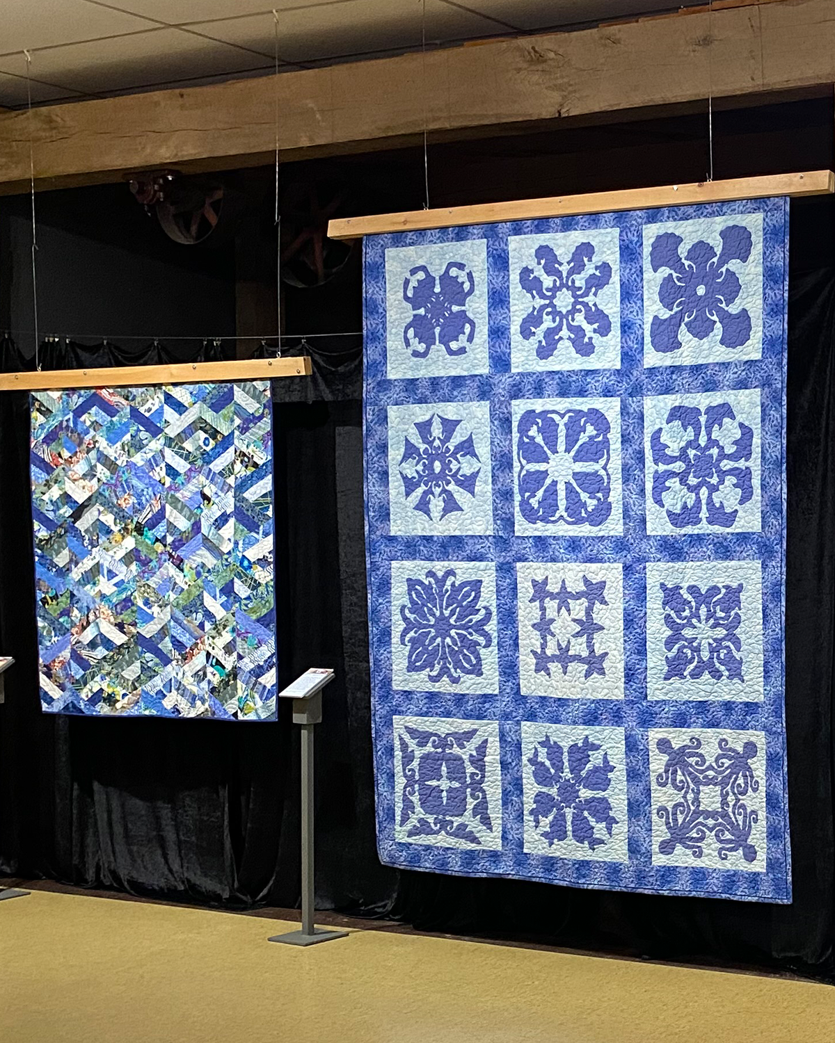 Quilts Hanging on Display