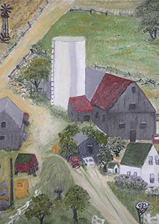 Painting of a farm property.