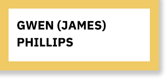 "Gwen (James) Phillips" button