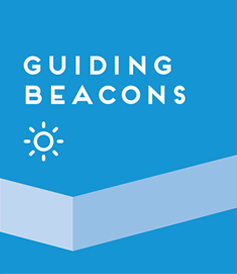 Light Blue button with text, "Guiding Beacons" and a sun icon, link.