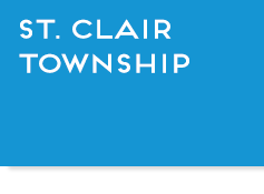 Blue box with text, "St. Clair Township", link.