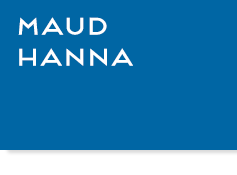 Blue box with text, "Maud Hanna", link.
