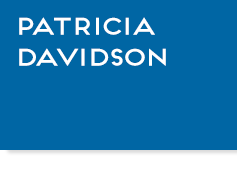 Blue box with text, "Patricia Davidson", link.