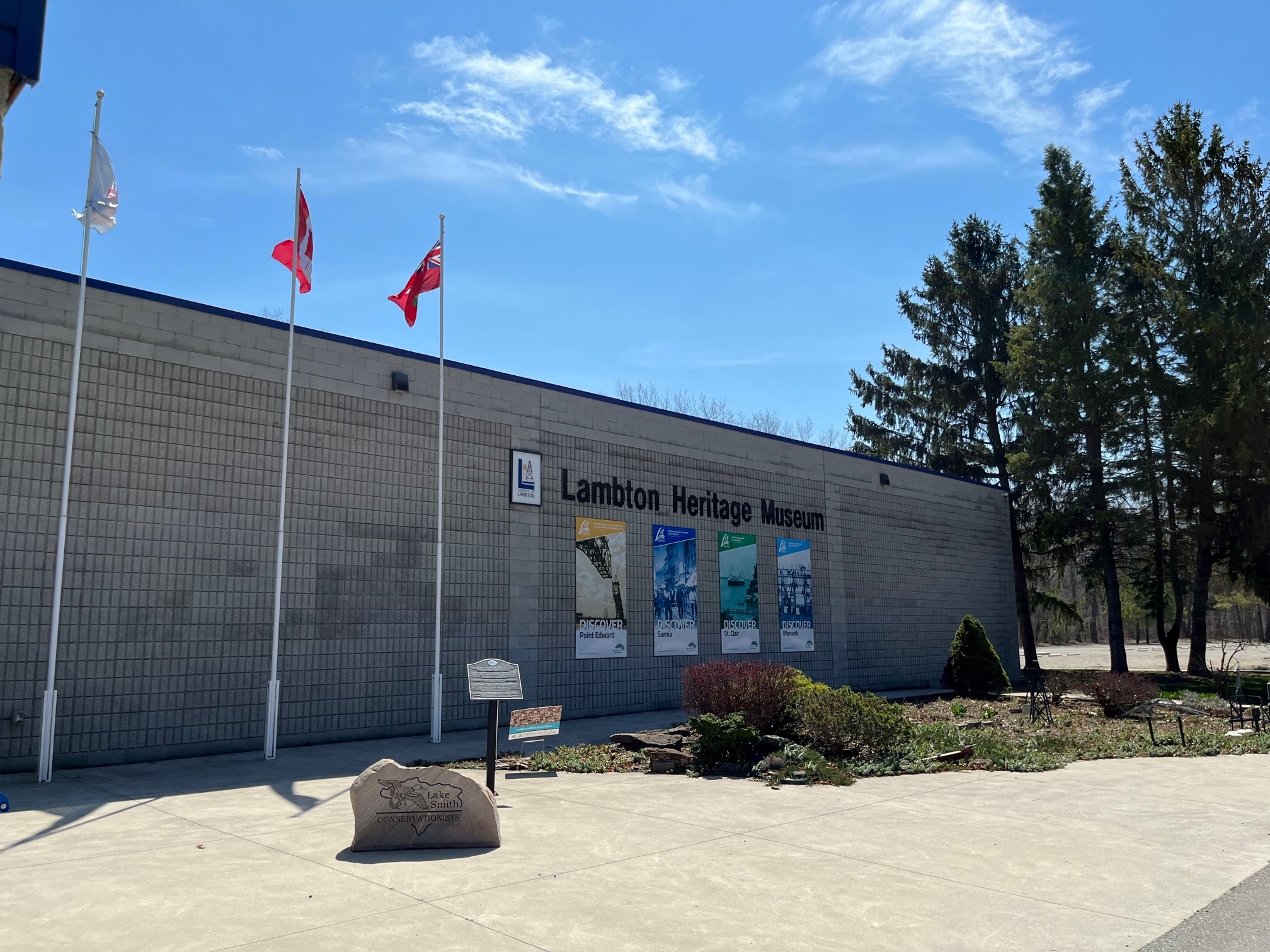 Lambton Heritage Museum exterior on a bright sunny Spring day.