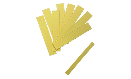 Strips of yellow paper.