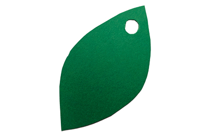 Green leaf cut out of green paper.