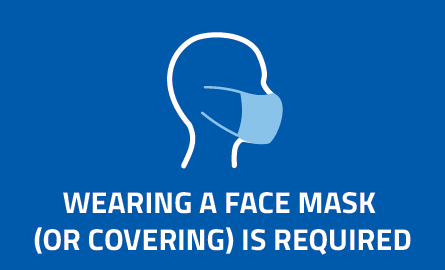 Icon - Wearing a face mask (or covering) is required.