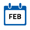 Calendar icon with text "FEB"
