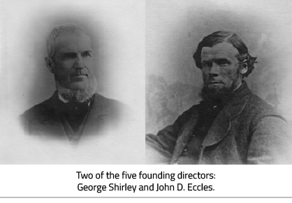 Two of five founding directors of Lambton Mutual Insurance, George Shirley and John D. Eccles.