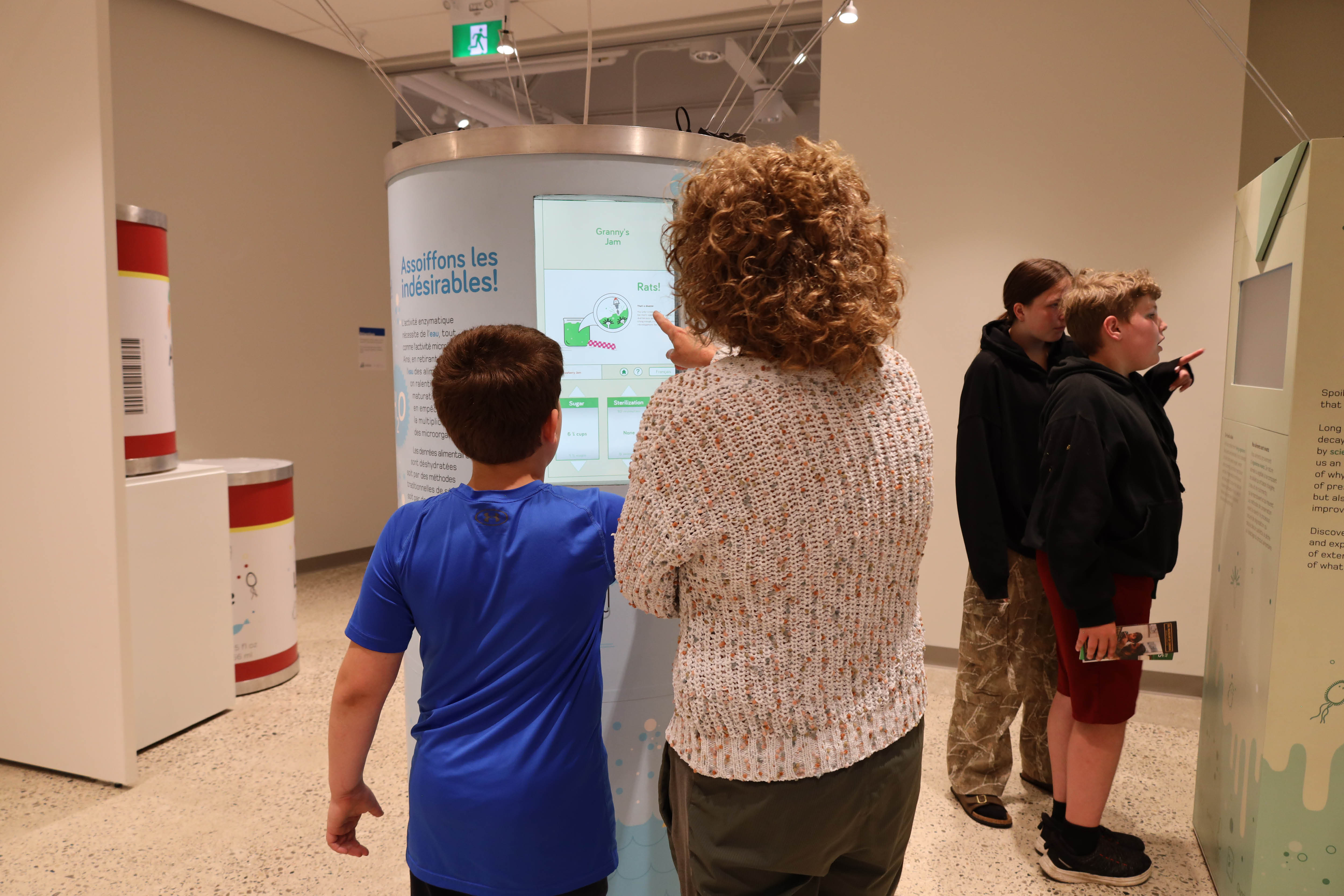 Visitors play Grannys Jam in the feature exhibit A Taste of Science at Lambton Heritage Museum