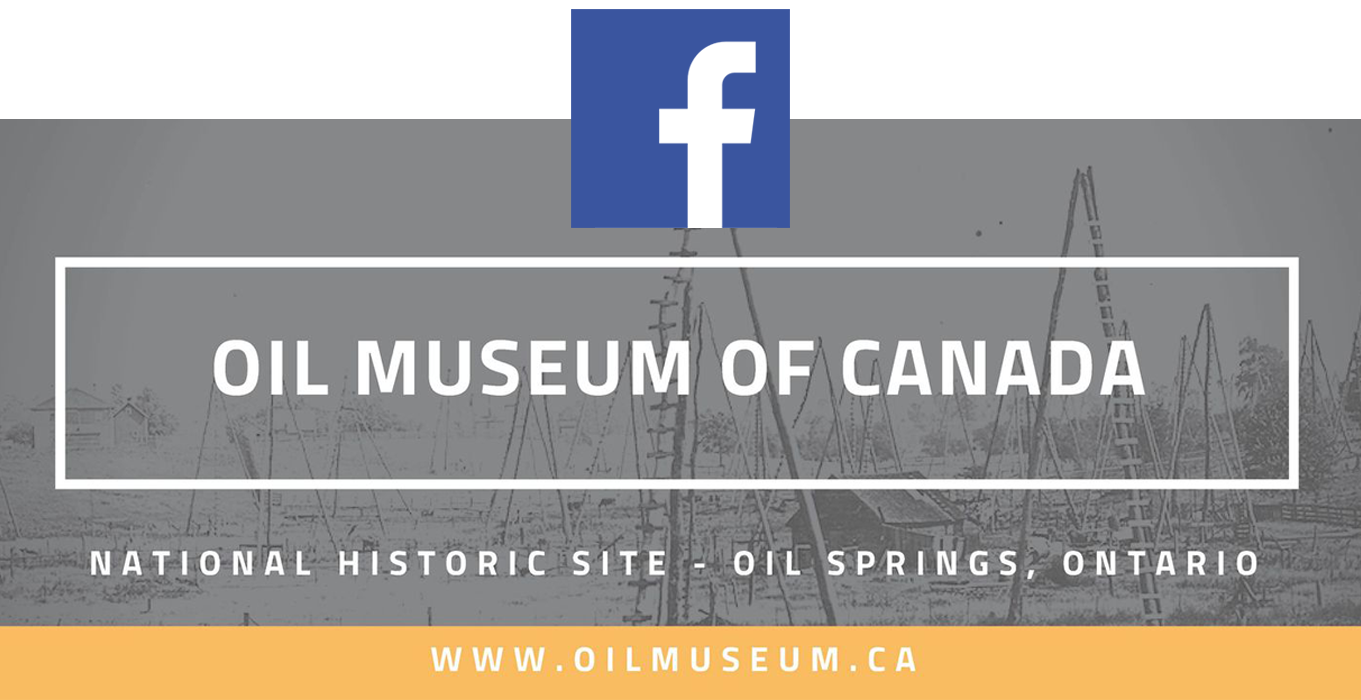 Oil derricks and Facebook logo.