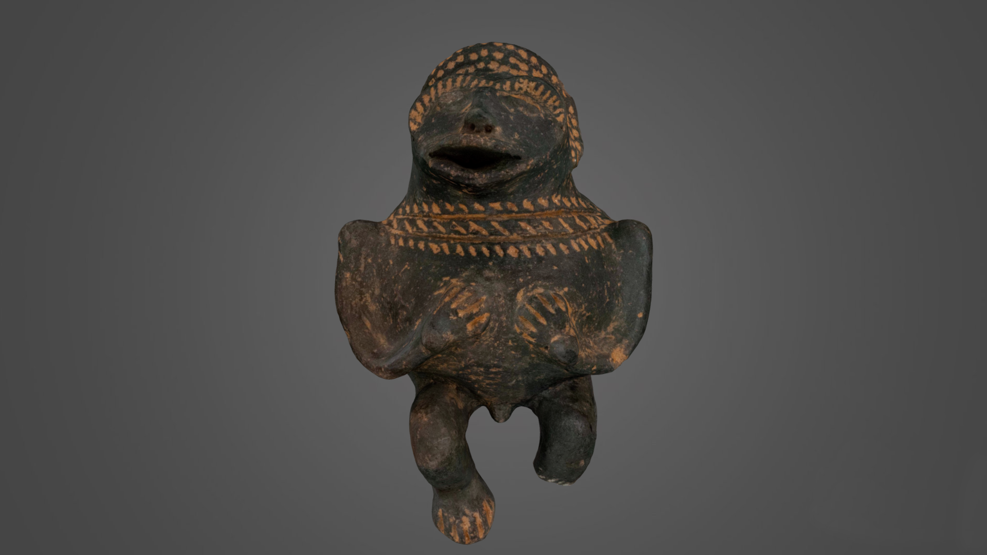 3D Scan of Animal Figure Blachware Pottery