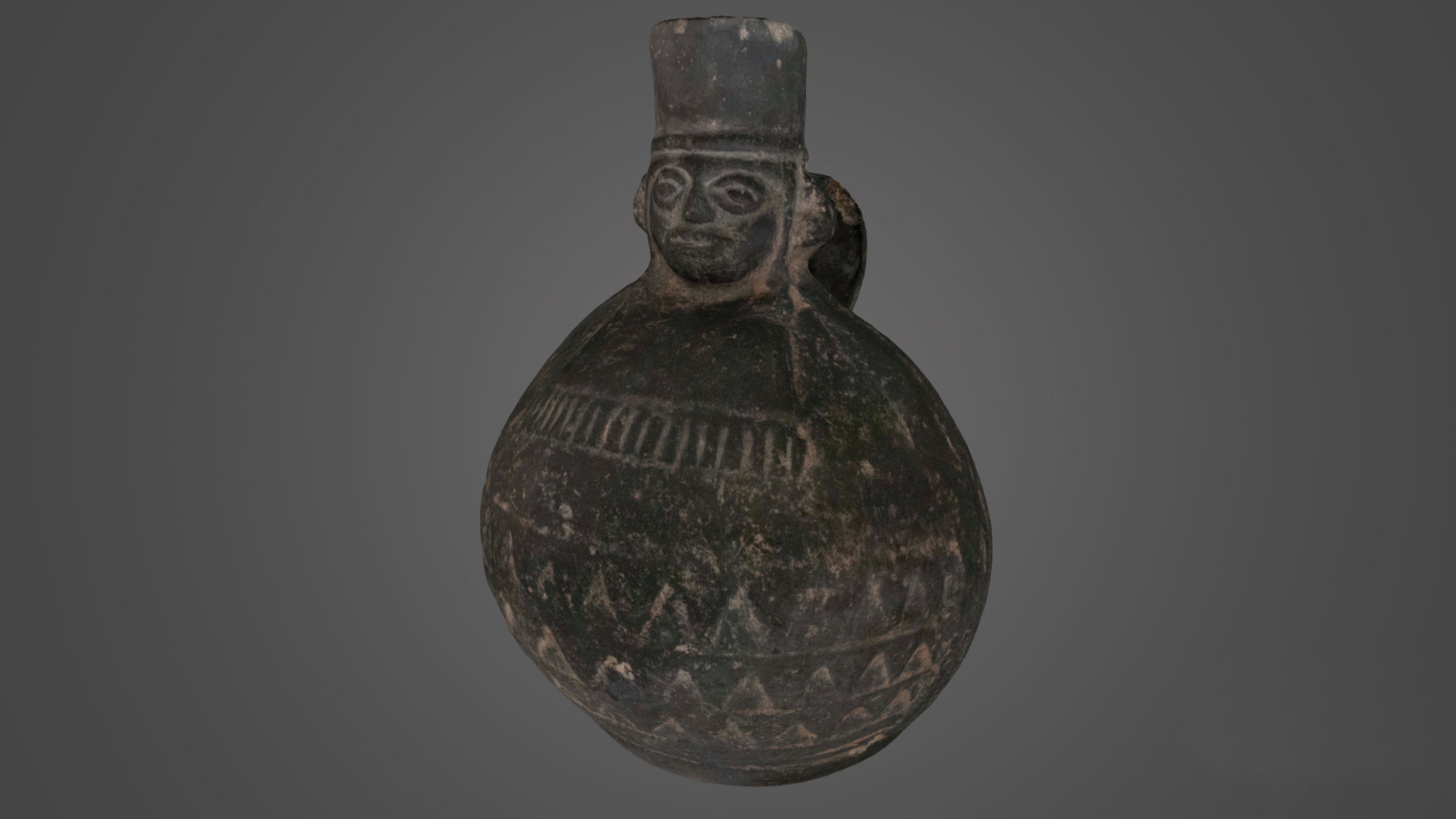 3D Scan of a Head Blackware Vessel