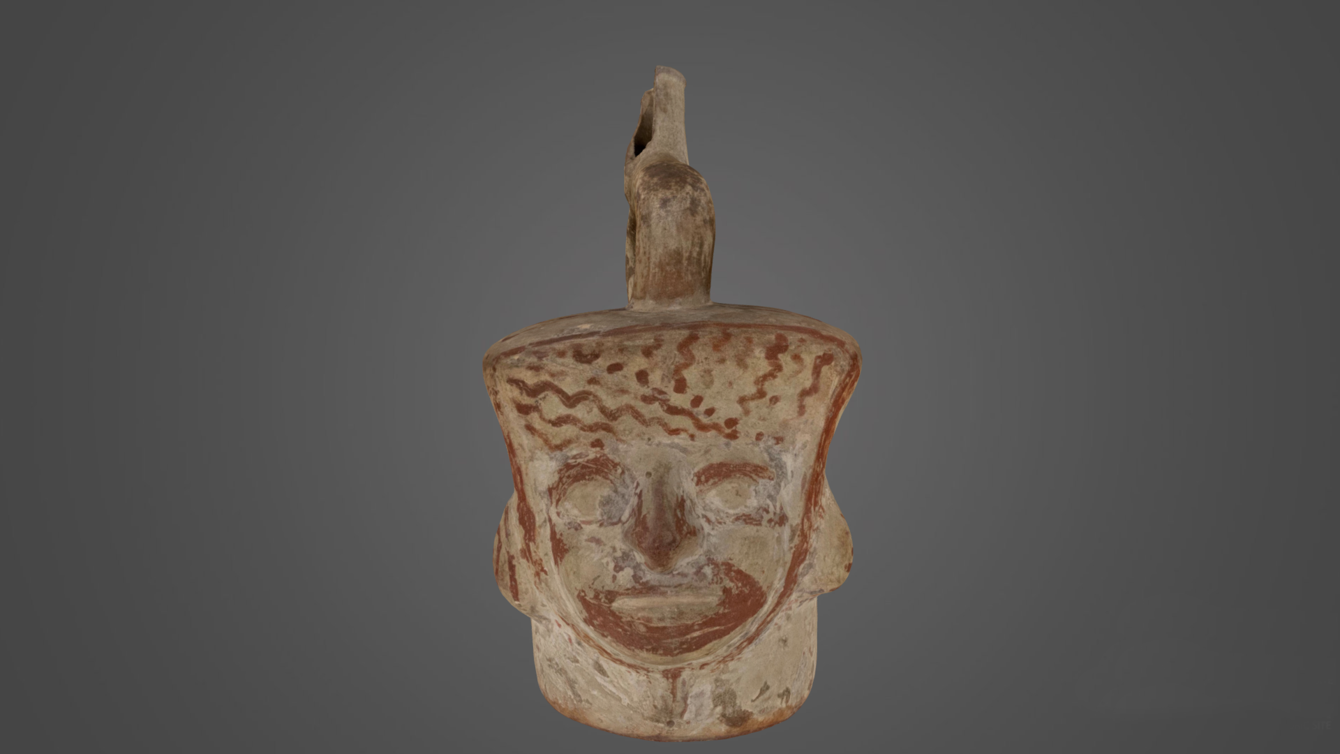 3D Scan of a Head Orangeware Vessel with Spout