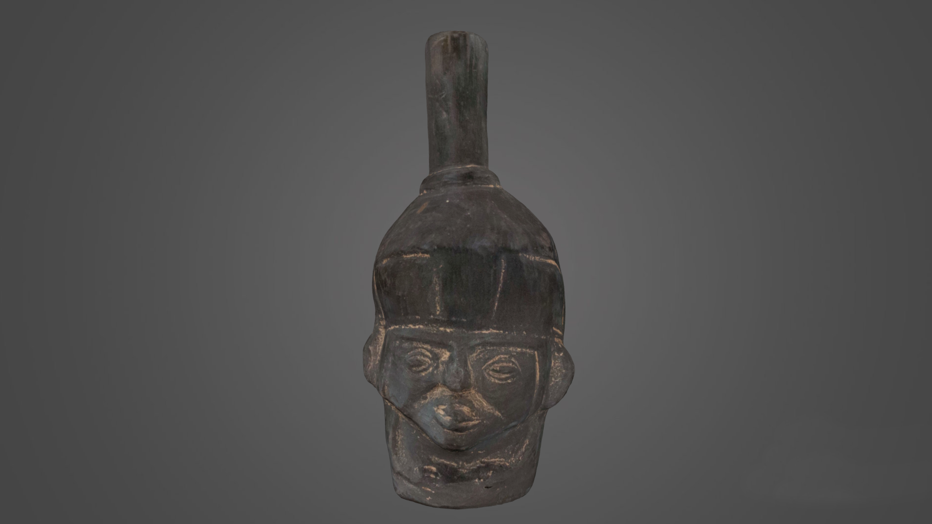 3D Scan of a Head with Spout Blackware Vessel