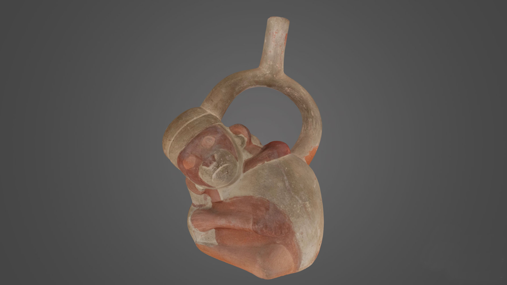 3D Scan of a Monkey Stirrup Spout Bottle