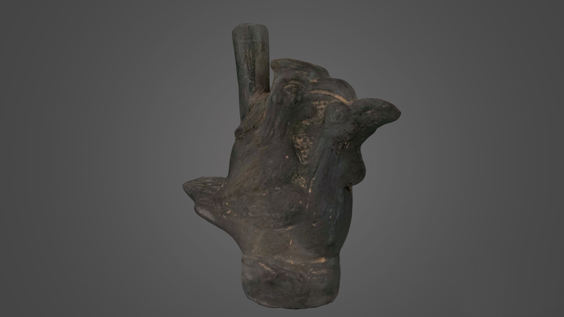3D Scan of a Two Bird Spouted Whistling Vessel