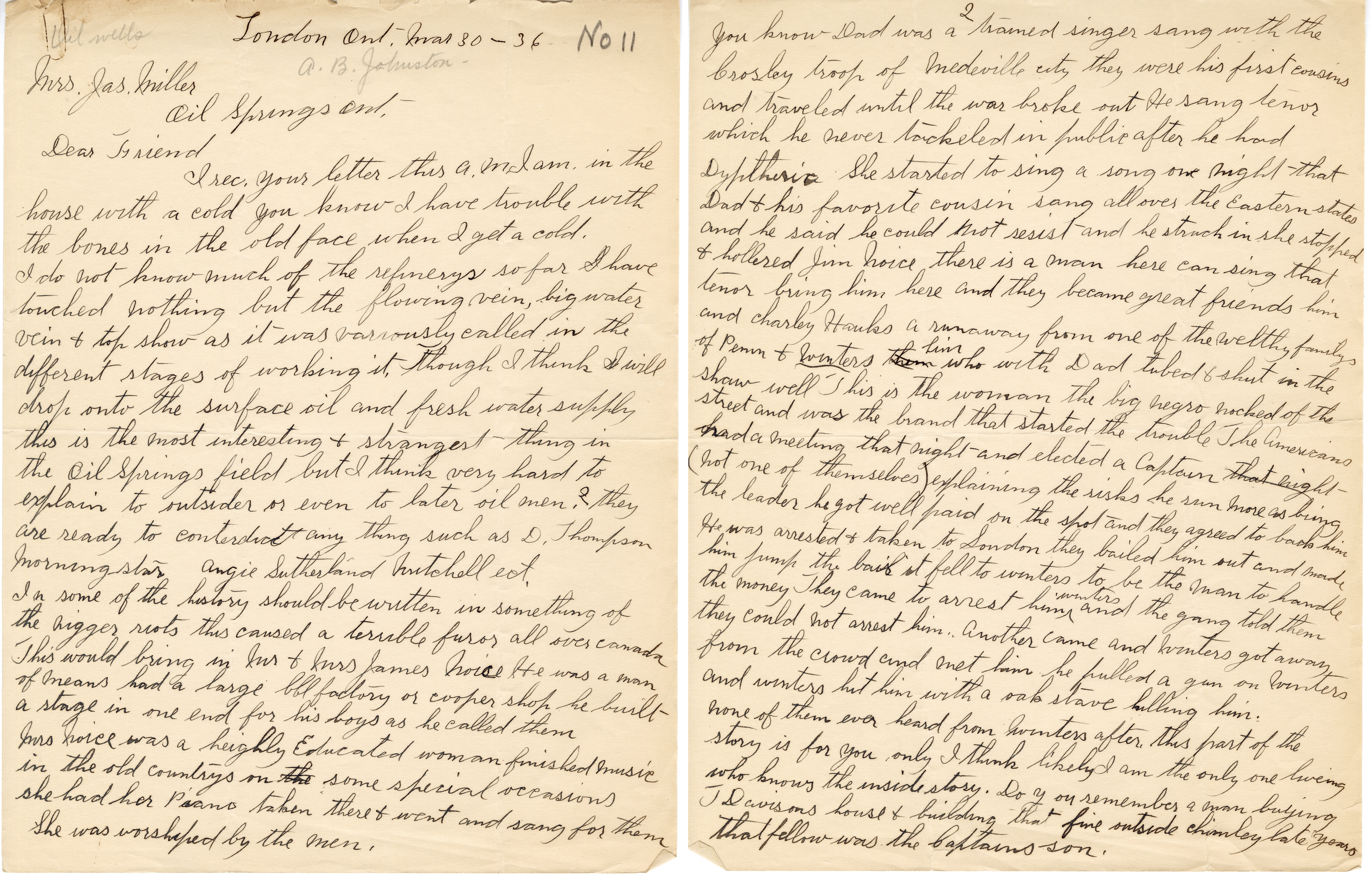 Letter from the Oil Museum Collection dated 1936