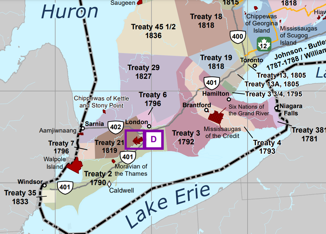 Lambton County Treaty Map.