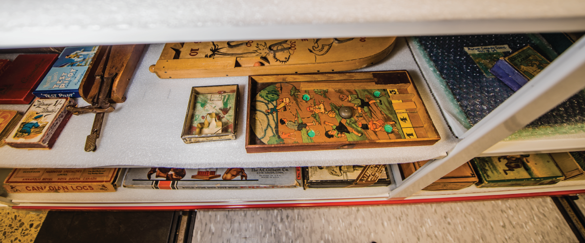 Collections storage at Lambton Heritage Museum.