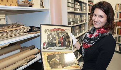 Archivist in storage.