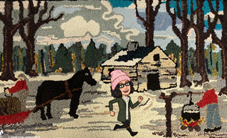 Horse and house with bitmoji.